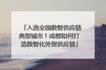 入选全国数智供应链典型城市！成都如何打造数智化外贸供应链
