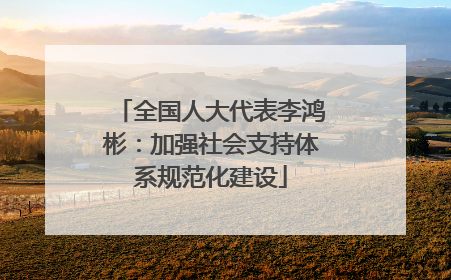 全国人大代表李鸿彬：加强社会支持体系规范化建设