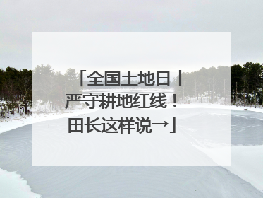 全国土地日丨严守耕地红线！田长这样说→
