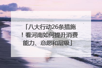 八大行动26条措施！看河南如何提升消费能力、意愿和层级