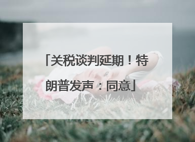 关税谈判延期！特朗普发声：同意