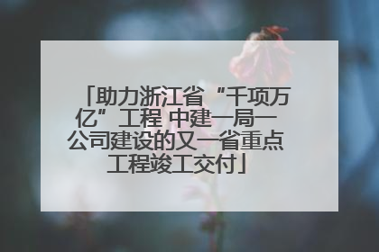 助力浙江省“千项万亿”工程 中建一局一公司建设的又一省重点工程竣工交付