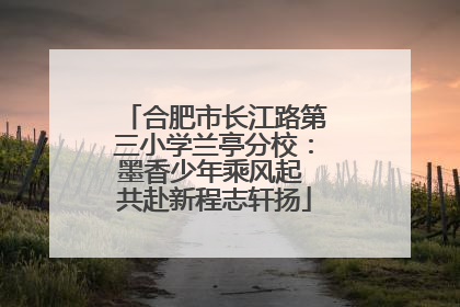 合肥市长江路第三小学兰亭分校：墨香少年乘风起 共赴新程志轩扬