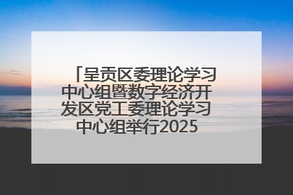 呈贡区委理论学习中心组暨数字经济开发区党工委理论学习中心组举行2025年第七次学习会议