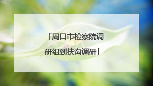 周口市检察院调研组到扶沟调研
