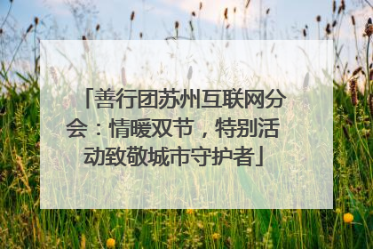 善行团苏州互联网分会：情暖双节，特别活动致敬城市守护者