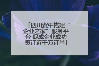 四川资中搭建“企业之家”服务平台 促成企业成功签订近千万订单