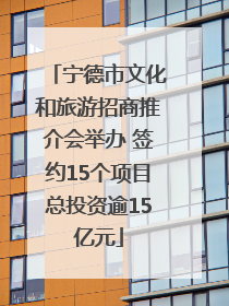 宁德市文化和旅游招商推介会举办 签约15个项目总投资逾15亿元