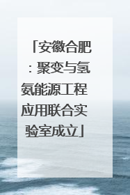 安徽合肥：聚变与氢氨能源工程应用联合实验室成立
