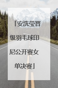 安洗莹晋级羽毛球印尼公开赛女单决赛