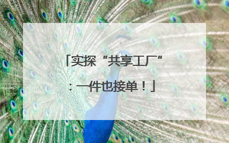 实探“共享工厂”：一件也接单！