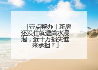 壹点帮办丨新房还没住就遭粪水浸泡，近十万损失谁来承担？