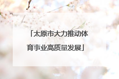 太原市大力推动体育事业高质量发展