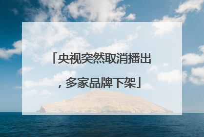 央视突然取消播出，多家品牌下架