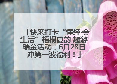 快来打卡“懂经·会生活”梧桐夏韵 趣游瑞金活动，6月28日冲第一波福利！