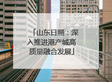 山东日照：深入推进港产城高质量融合发展