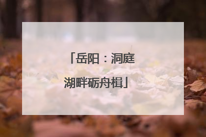 岳阳：洞庭湖畔砺舟楫