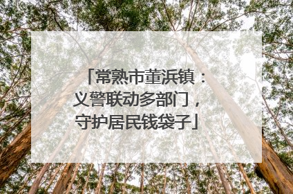 常熟市董浜镇：义警联动多部门，守护居民钱袋子