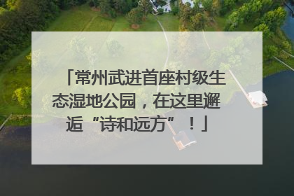 常州武进首座村级生态湿地公园，在这里邂逅“诗和远方”！