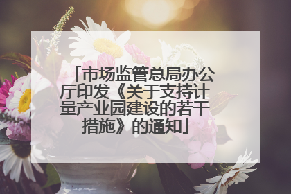 市场监管总局办公厅印发《关于支持计量产业园建设的若干措施》的通知