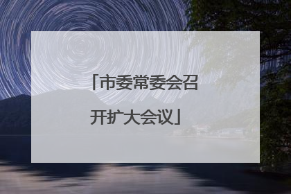 市委常委会召开扩大会议