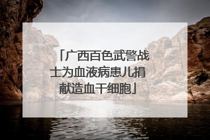 广西百色武警战士为血液病患儿捐献造血干细胞