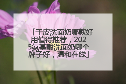 干皮洗面奶哪款好用值得推荐，2025氨基酸洗面奶哪个牌子好，温和在线