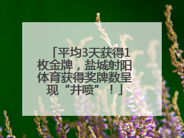 平均3天获得1枚金牌，盐城射阳体育获得奖牌数呈现“井喷”！