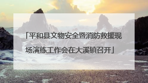 平和县文物安全暨消防救援现场演练工作会在大溪镇召开