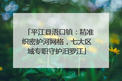 平江县浯口镇：精准织密护河网格，七大区域专职守护汨罗江