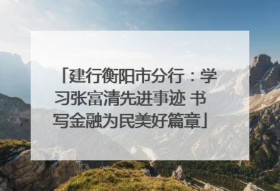 建行衡阳市分行：学习张富清先进事迹 书写金融为民美好篇章