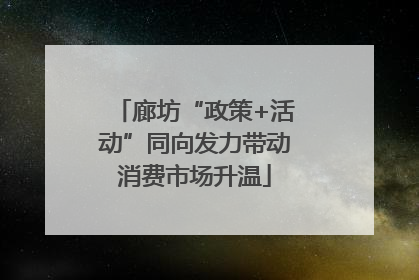 廊坊“政策+活动”同向发力带动消费市场升温