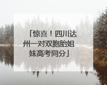 惊喜！四川达州一对双胞胎姐妹高考同分