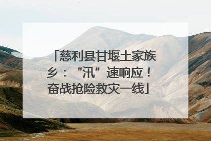 慈利县甘堰土家族乡：“汛”速响应！奋战抢险救灾一线