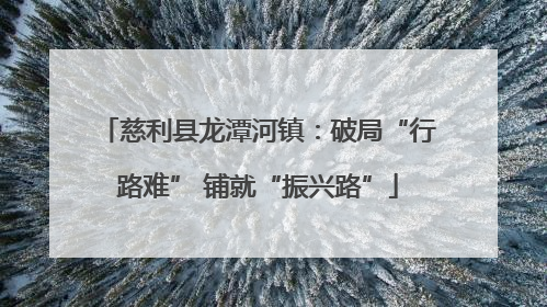 慈利县龙潭河镇：破局“行路难” 铺就“振兴路”