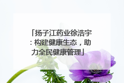 扬子江药业徐浩宇：构建健康生态，助力全民健康管理
