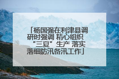 杨国强在利津县调研时强调 精心组织“三夏”生产 落实落细防汛备汛工作