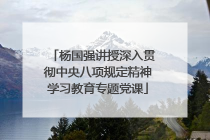 杨国强讲授深入贯彻中央八项规定精神学习教育专题党课
