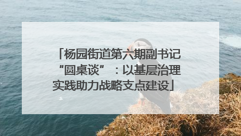 杨园街道第六期副书记“圆桌谈”：以基层治理实践助力战略支点建设