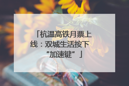 杭温高铁月票上线：双城生活按下“加速键”