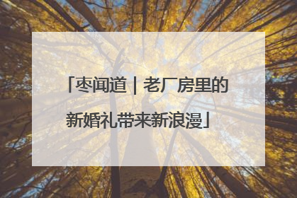 枣闻道｜老厂房里的新婚礼带来新浪漫
