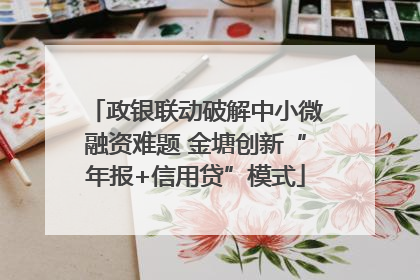 政银联动破解中小微融资难题 金塘创新“年报+信用贷”模式