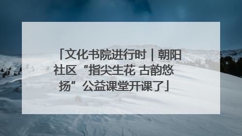 文化书院进行时｜朝阳社区“指尖生花 古韵悠扬”公益课堂开课了