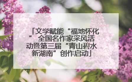 文学赋能“福地怀化” 全国名作家采风活动暨第三届“青山碧水新湖南”创作启动