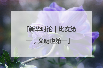 新华时论|比赛第一,文明也第一