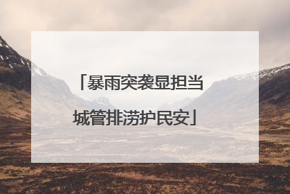 暴雨突袭显担当 城管排涝护民安