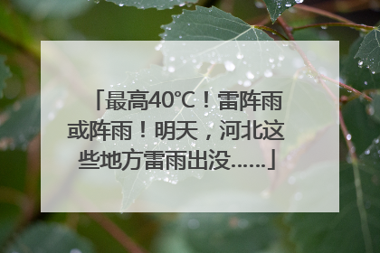 最高40℃！雷阵雨或阵雨！明天，河北这些地方雷雨出没……