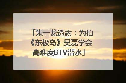 朱一龙透露：为拍《东极岛》吴磊学会高难度BTV潜水