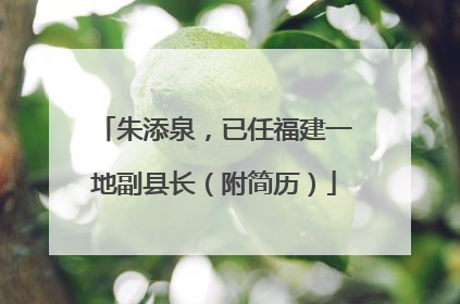 朱添泉，已任福建一地副县长（附简历）