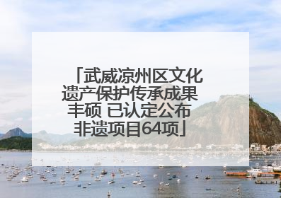 武威凉州区文化遗产保护传承成果丰硕 已认定公布非遗项目64项